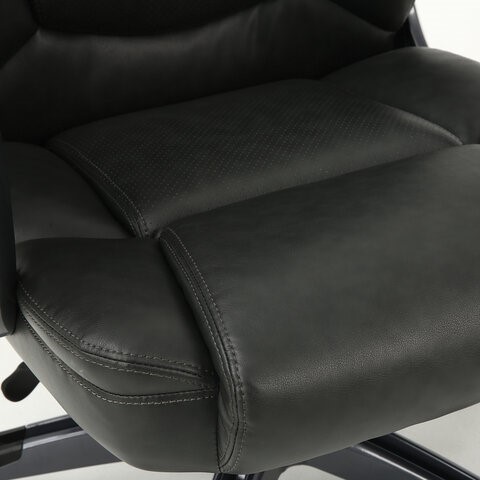 Кресло компьютерное Brabix Premium Favorite EX-577 (пружинный блок, рециклированная кожа, серое) 531935 в Архангельске - изображение 7