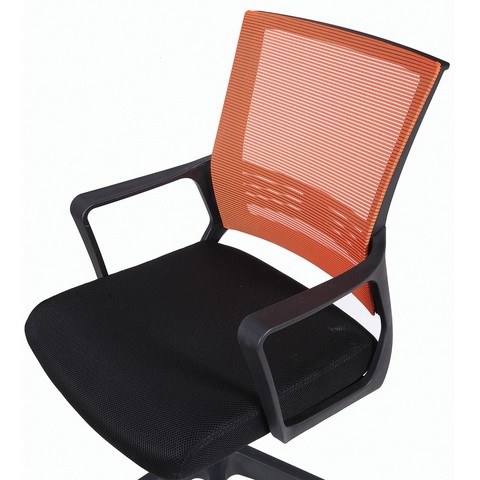 Кресло компьютерное Brabix Balance MG-320 (с подлокотниками, комбинированное черное/оранжевое) в Архангельске - изображение 5