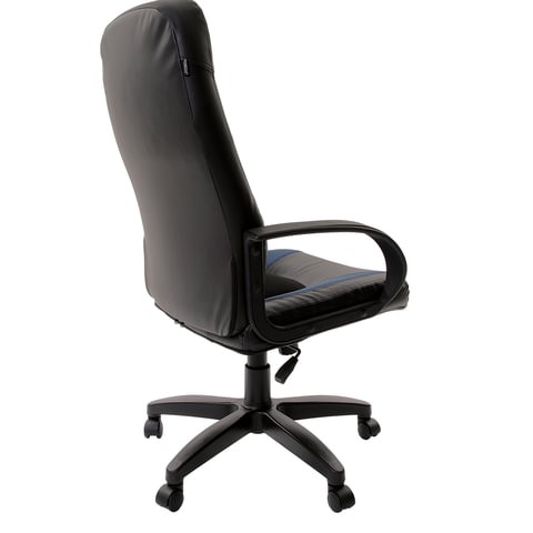 Офисное кресло Brabix Strike EX-525 (экокожа черная/синяя, ткань серая, TW) в Архангельске - изображение 2