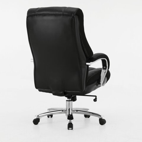 Кресло Brabix Premium Bomer HD-007 (рециклированная кожа, хром, черное) 531939 в Архангельске - изображение 2