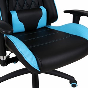 Кресло компьютерное Brabix GT Master GM-110 (две подушки, экокожа, черное/голубое) в Архангельске - предосмотр 8