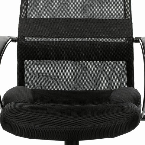 Кресло офисное Brabix Premium Stalker EX-608 PL (ткань-сетка/кожзам, черное) 532090 в Архангельске - изображение 6
