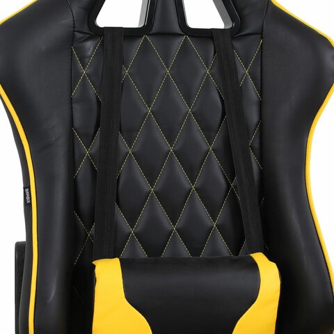 Кресло компьютерное Brabix GT Master GM-110 (две подушки, экокожа, черное/желтое) в Архангельске - изображение 6