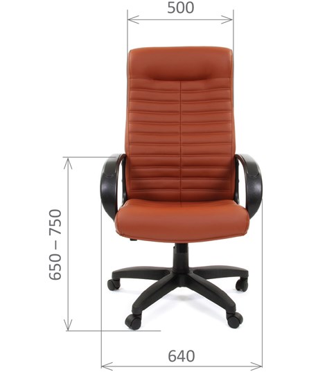 Офисное кресло CHAIRMAN 480 LT, экокожа, цвет коричневый в Архангельске - изображение 1