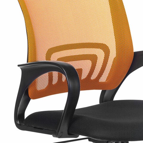 Кресло офисное Brabix Fly MG-396 (с подлокотниками, сетка, оранжевое/черное) в Архангельске - изображение 4
