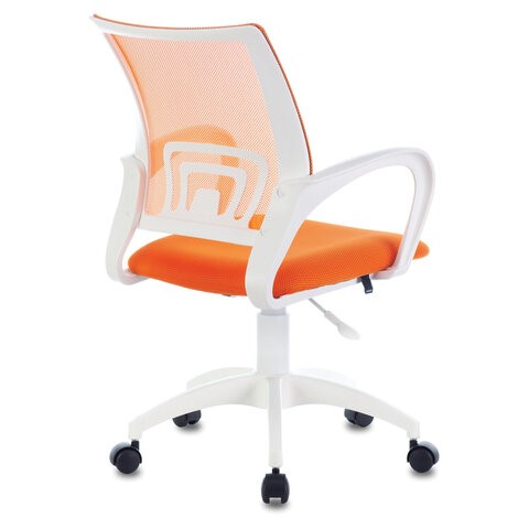 Компьютерное кресло Brabix Fly MG-396W (с подлокотниками, пластик белый, сетка, оранжевое) в Архангельске - изображение 3
