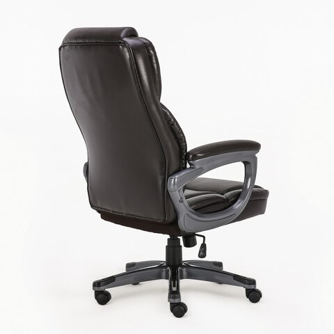 Офисное кресло Brabix Premium Favorite EX-577 (пружинный блок, рециклир. кожа, коричневое) 531936 в Архангельске - изображение 3