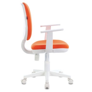 Кресло офисное Brabix Fancy MG-201W (с подлокотниками, пластик белый, оранжевое) в Архангельске - предосмотр 1
