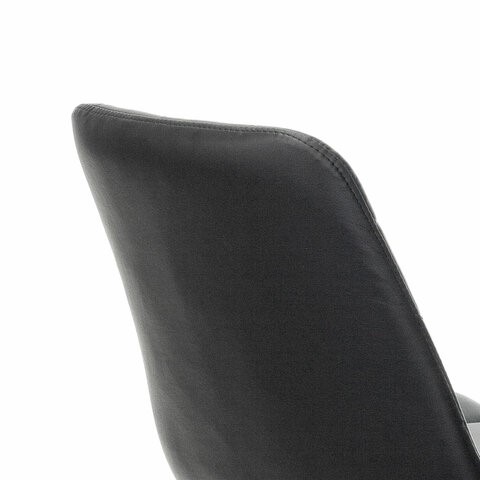 Кресло Brabix Deco MG-316 (без подлокотников, пятилучие серебристое, экокожа, черное) 532080 в Архангельске - изображение 6
