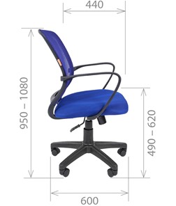 Офисное кресло CHAIRMAN 698 black TW-05, ткань, цвет синий в Архангельске - предосмотр 2
