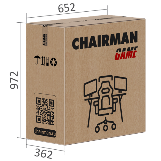 Игровое кресло CHAIRMAN GAME 35 с выдвижной подставкой для ног Ткань  черная / Ткань красная в Архангельске - изображение 9