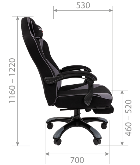 Игровое кресло CHAIRMAN GAME 35 с выдвижной подставкой для ног Ткань черная / Ткань оранжевая в Архангельске - изображение 6