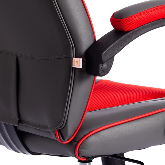 Кресло компьютерное RACER GT new кож/зам/ткань, металлик/красный, арт.13249 в Архангельске - изображение 12