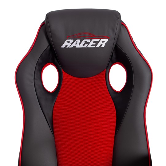 Кресло компьютерное RACER GT new кож/зам/ткань, металлик/красный, арт.13249 в Архангельске - изображение 7