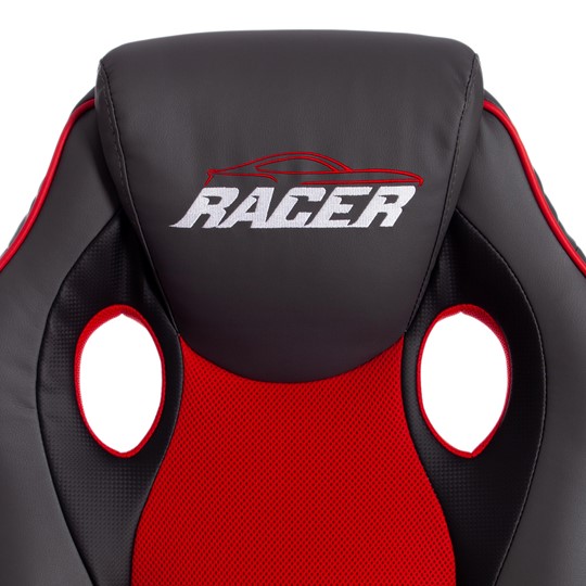 Кресло компьютерное RACER GT new кож/зам/ткань, металлик/красный, арт.13249 в Архангельске - изображение 8