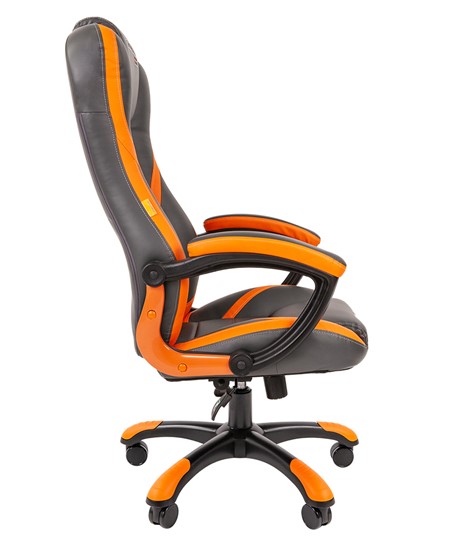 Компьютерное кресло CHAIRMAN GAME 22 эко кожа, серый/оранжевый в Архангельске - изображение 4