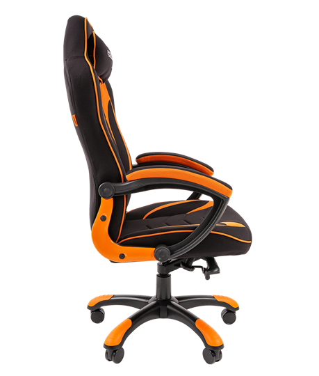 Кресло игровое CHAIRMAN GAME 28 Полиэстер комбинированная ткань оранжевый/черный в Архангельске - изображение 3