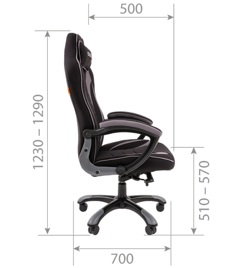 Кресло игровое CHAIRMAN GAME 28 Полиэстер комбинированная ткань оранжевый/черный в Архангельске - изображение 4