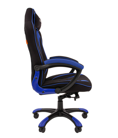 Кресло игровое CHAIRMAN GAME 28 Полиэстер комбинированная ткань синий/черный в Архангельске - изображение 3