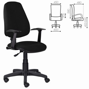 Кресло офисное Brabix Comfort MG-321, регулируемая эргономичная спинка, ткань, черное в Архангельске - предосмотр 5