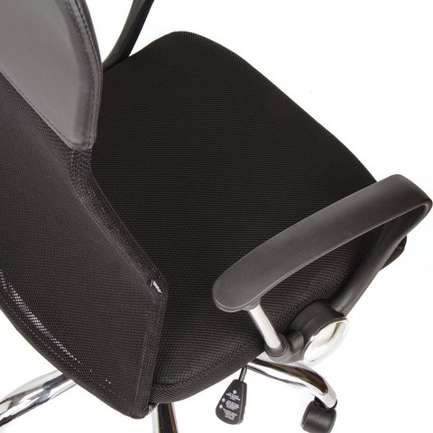 Кресло офисное BRABIX "Flash MG-302", с подлокотниками, хром, черное, 530867 в Архангельске - изображение 9