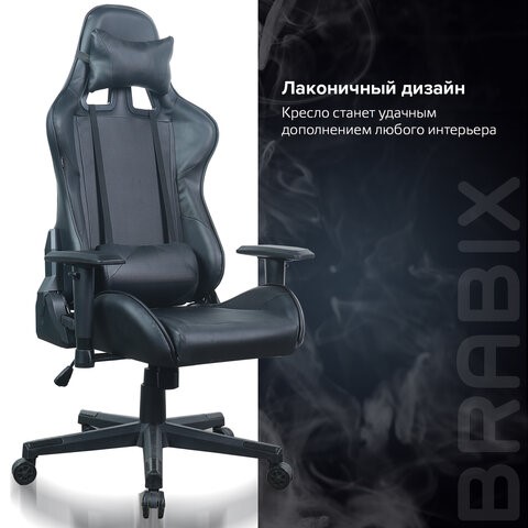 Компьютерное кресло Brabix GT Carbon GM-115 (две подушки, экокожа, черное) 531932 в Архангельске - изображение 17