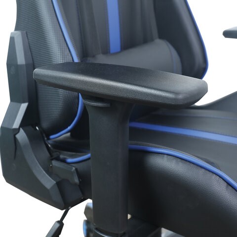 Офисное кресло BRABIX "GT Carbon GM-120", две подушки, экокожа, черное/синее, 531930 в Архангельске - изображение 12