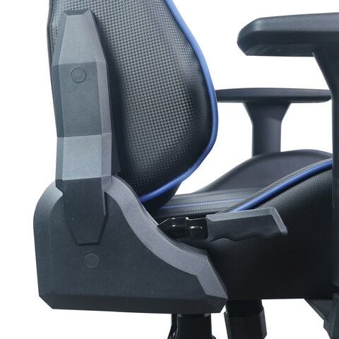 Офисное кресло BRABIX "GT Carbon GM-120", две подушки, экокожа, черное/синее, 531930 в Архангельске - изображение 14