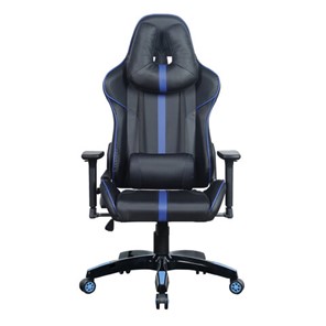 Офисное кресло BRABIX "GT Carbon GM-120", две подушки, экокожа, черное/синее, 531930 в Архангельске - предосмотр 3