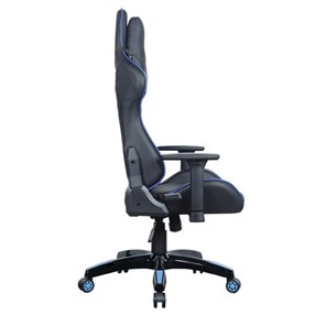 Офисное кресло BRABIX "GT Carbon GM-120", две подушки, экокожа, черное/синее, 531930 в Архангельске - предосмотр 4