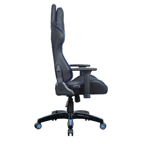 Офисное кресло BRABIX "GT Carbon GM-120", две подушки, экокожа, черное/синее, 531930 в Архангельске - изображение 4