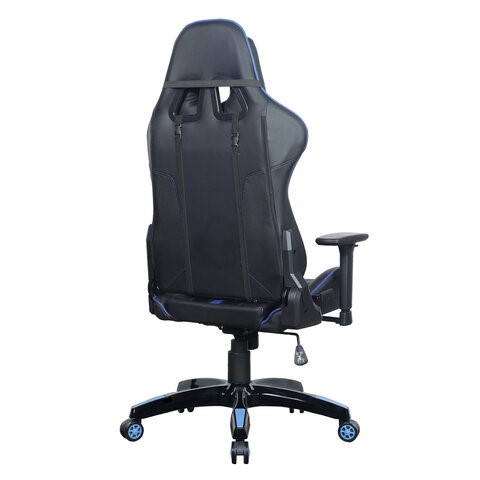 Офисное кресло BRABIX "GT Carbon GM-120", две подушки, экокожа, черное/синее, 531930 в Архангельске - изображение 5