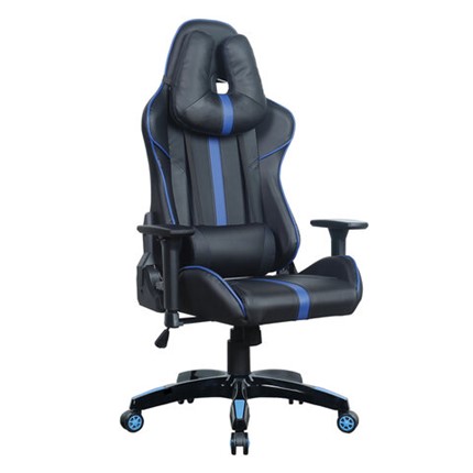 Офисное кресло BRABIX "GT Carbon GM-120", две подушки, экокожа, черное/синее, 531930 в Архангельске - изображение