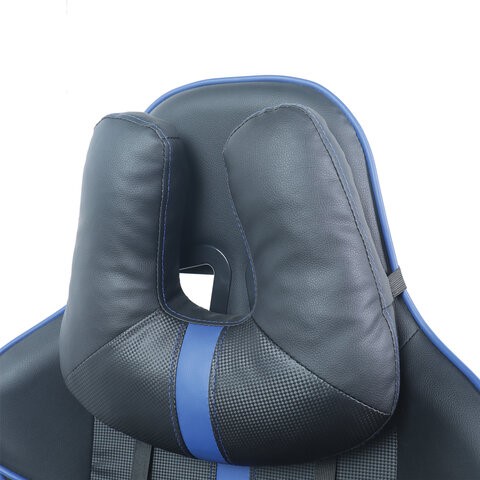 Офисное кресло BRABIX "GT Carbon GM-120", две подушки, экокожа, черное/синее, 531930 в Архангельске - изображение 8