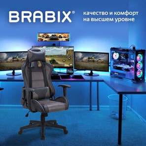 Кресло офисное Brabix GT Racer GM-100 (две подушки, ткань, экокожа, черное/коричневое) 531819 в Архангельске - предосмотр 7