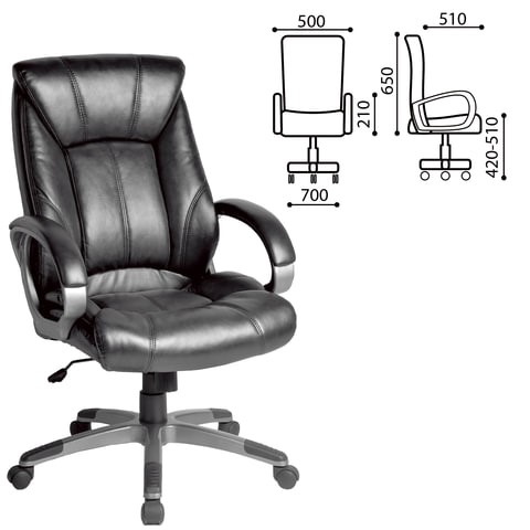 Офисное кресло BRABIX "Maestro EX-506", экокожа, черное, 530877 в Архангельске - изображение 1