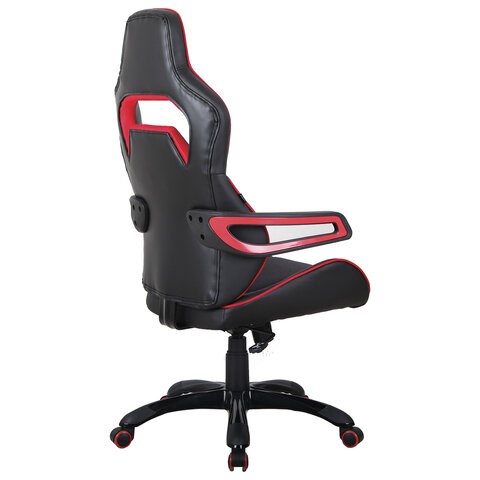 Компьютерное кресло Brabix Nitro GM-001 (ткань, экокожа, черное, вставки красные) 531816 в Архангельске - изображение 4