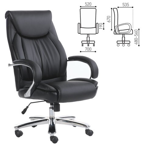 Офисное кресло Brabix Premium Advance EX-575 (хром, экокожа, черное) 531825 в Архангельске - изображение 14