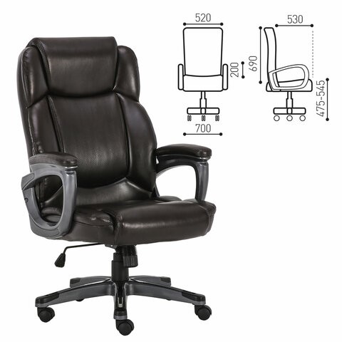 Офисное кресло Brabix Premium Favorite EX-577 (пружинный блок, рециклир. кожа, коричневое) 531936 в Архангельске - изображение 14