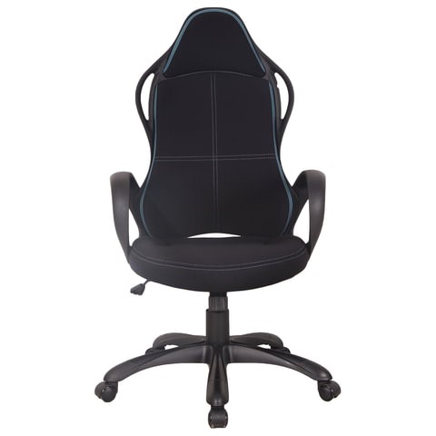 Кресло офисное Brabix Premium Force EX-516 (ткань, черное/вставки синие) 531572 в Архангельске - изображение 3