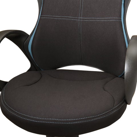 Кресло офисное Brabix Premium Force EX-516 (ткань, черное/вставки синие) 531572 в Архангельске - изображение 5