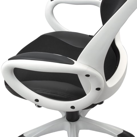 Офисное кресло Brabix Premium Genesis EX-517 (пластик белый, ткань/экокожа/сетка черная) 531573 в Архангельске - изображение 6