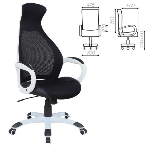 Офисное кресло Brabix Premium Genesis EX-517 (пластик белый, ткань/экокожа/сетка черная) 531573 в Архангельске - изображение 1