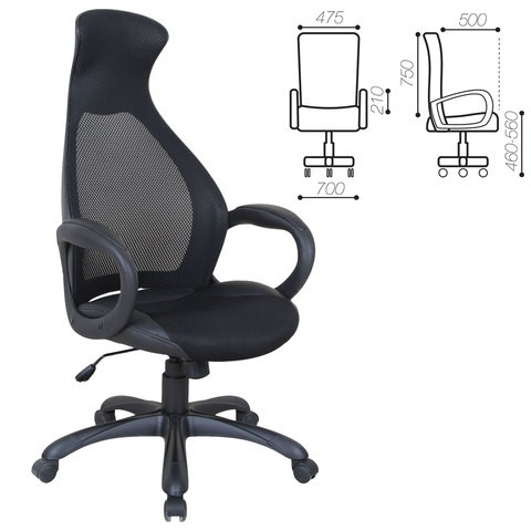 Кресло Brabix Premium Genesis EX-517 (пластик черный, ткань/экокожа/сетка черная)   531574 в Архангельске - изображение 1