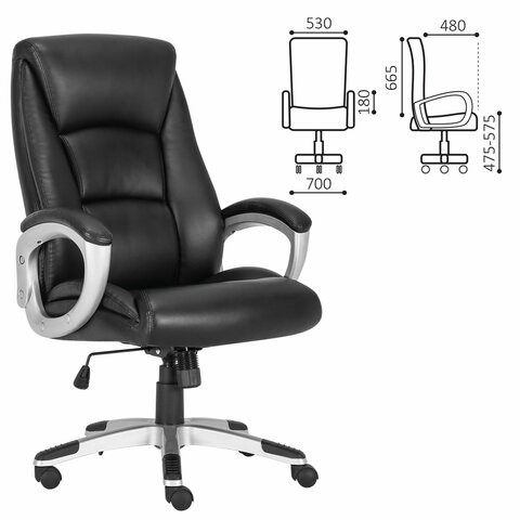 Кресло Brabix Premium Grand EX-501 (рециклированная кожа, черное) 531950 в Архангельске - изображение 10