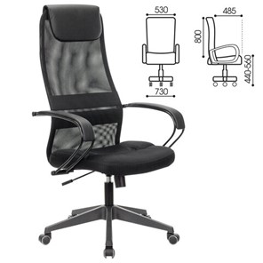 Кресло офисное Brabix Premium Stalker EX-608 PL (ткань-сетка/кожзам, черное) 532090 в Архангельске - предосмотр 11