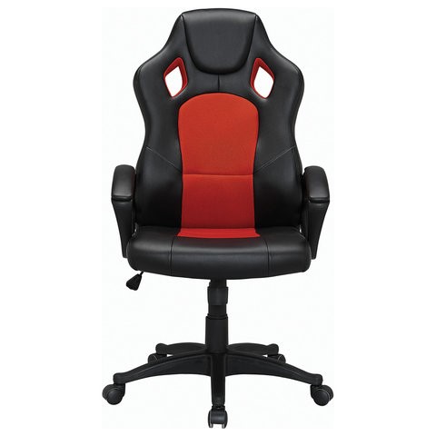 Кресло компьютерное Brabix Rider EX-544 (экокожа черная/ткань красная) 531583 в Архангельске - изображение 3