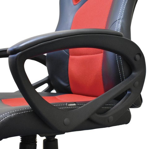 Кресло компьютерное Brabix Rider EX-544 (экокожа черная/ткань красная) 531583 в Архангельске - изображение 4