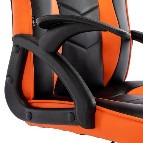 Кресло компьютерное BRABIX "Shark GM-203", экокожа, черное/оранжевое, 532513 в Архангельске - изображение 7