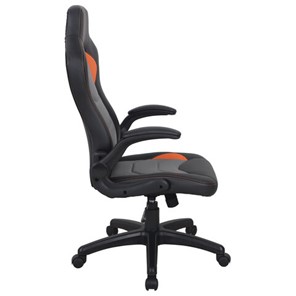 Офисное кресло BRABIX "Skill GM-005", откидные подлокотники, экокожа, черное/оранжевое, 532495 в Архангельске - предосмотр 1